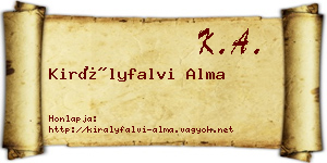 Királyfalvi Alma névjegykártya